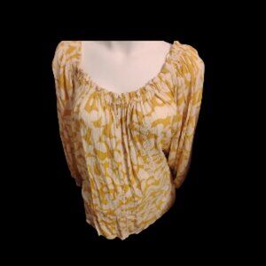 Terra & Sky Yellow Abstract Blouse
